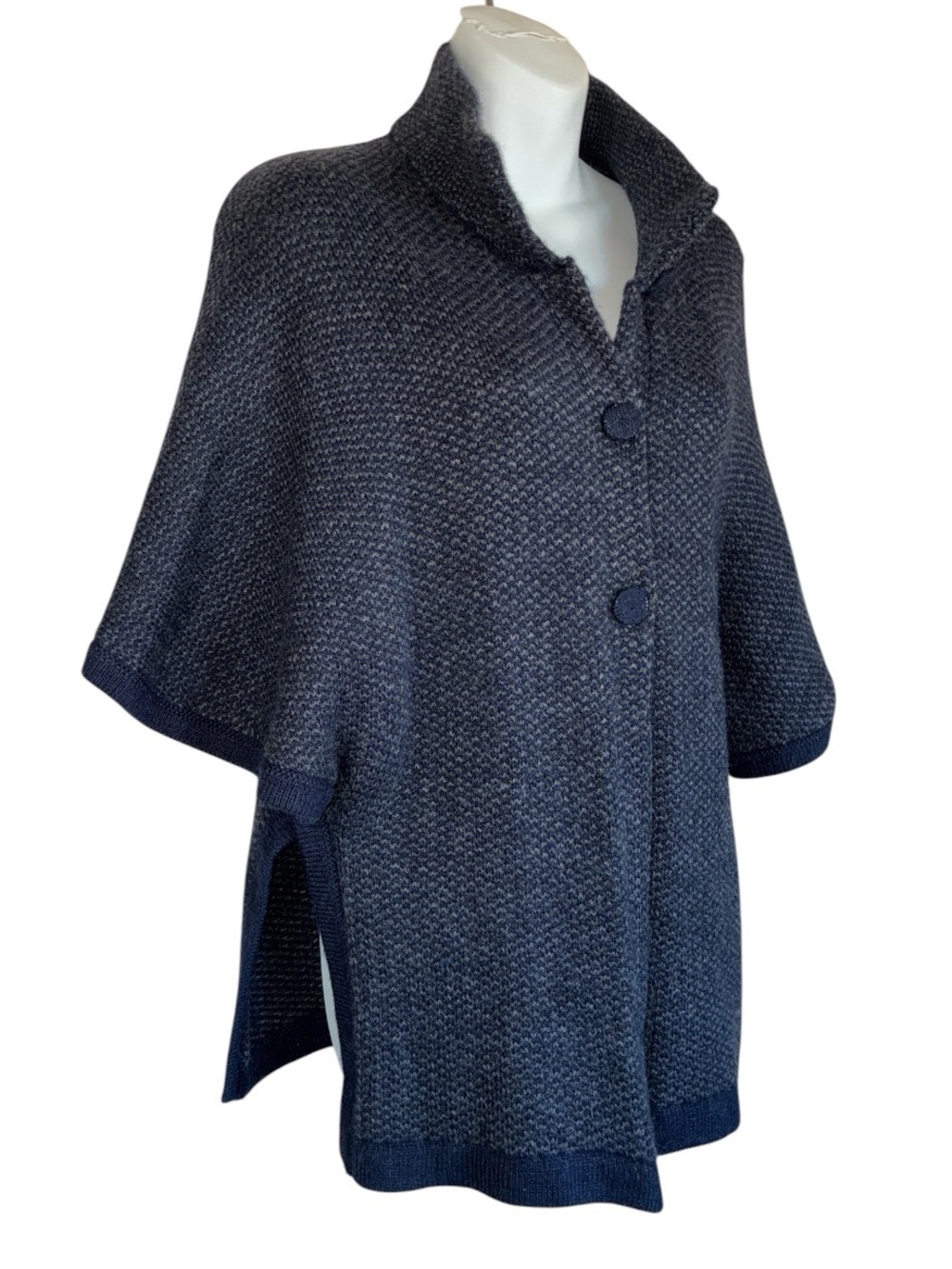Alpaca Internacional sweater, women's M, Blue tweed cardigan, super soft! EUC